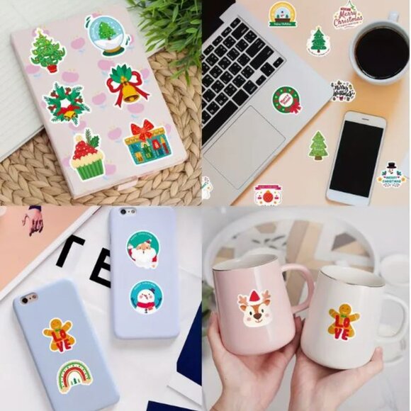 100-Pack Christmas Stickers Set Stocking, gifts, presents Cards Crafts - Picture 2 of 8